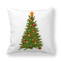 White peach skin pillowcase featuring festive Christmas tree with red bows and ornaments - Bowknot Christmas Tree (5) / 18x18 Inch
