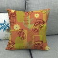 Detail showing high-density linen texture and tropical Tiki totem pattern on the pillowcase - South Pacific Tiki Totem (7)