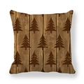 Christmas tree pillow cover with rustic brown wood grain texture and pine silhouettes - Vintage Wood Grain Pine Trees (9) / 18x18 Inch