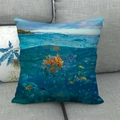Trama dettagliata della tela con stampa subacquea vibrante, mare blu e pesci colorati - Stile Alghe Sottomarine HD (4)