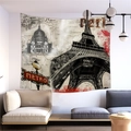 Arazzo vintage di Parigi con Torre Eiffel e segni della metropolitana in un soggiorno - Parigi Torre Eiffel Stile Vintage (6) / 200x150 (Peluche Corto)
