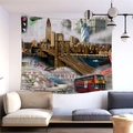 Arazzo retrò di New York con ponte di Brooklyn, Statua della Libertà e bus a due piani - New York Statua della Libertà (3) / 200x150 (Peluche Corto)