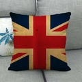 Close-up of vintage Union Jack linen pillowcase with retro distressed texture finish - Retro Distressed Style(6) / 18x18 Inch