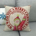 Retro Christmas linen pillowcase featuring Santa Claus on a modern grey fabric sofa - Vintage Santa December 25 (9)