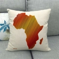 Artistic Africa map linen pillowcase with colorful vertical stripes on a sofa - Gradient Lines Africa Map Style (1) / 45*45cm (Cover Only)