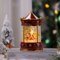 Dettaglio del carosello musicale di Natale a palla di neve con Babbo Natale e glitter - Lampada a Olio Rossa Babbo Natale