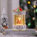 Carosello natalizio luminoso con Babbo Natale e glitter scintillanti su supporto a rete - Babbo Natale bianco