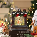 Carillon camino di Natale con pupazzo di neve e glitter scintillanti per decorazione - Pupazzo di Neve