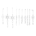 10pcs clear acrylic Christmas ornaments set with snowflake and icicle pendants - Clear