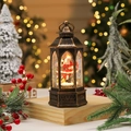 Details der vintage Bronze-Weihnachtslaterne mit Weihnachtsmann und Glitzerschnee - Weihnachtsmann (Nicht rotierend)