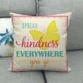 Linen pillow cover on sofa featuring butterfly design and inspirational quote embroidery - Butterfly Inspirational Quote Style (14)