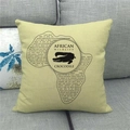 Detail of linen pillow cover featuring African wildlife crocodile map on a sofa - Crocodile Silhouette Africa Wildlife (8)