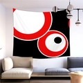 Tenture murale moderne avec motifs géométriques noirs et rouges dans un salon chic - Cercle Excentrique Géométrique (10)