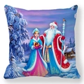 Christmas peach skin pillowcase with Russian Ded Moroz and Snegurochka winter folk art - Ded Moroz and Snegurochka (29)
