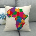 Kissenbezug aus Leinen mit bunter Afrika-Karte und deutlichen englischen Ländernamen - Bunte Afrika Karte Englisch (11)