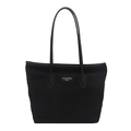Bolso tote negro minimalista de gran capacidad con correas dobles para el uso diario - Negro