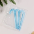 Set di 6 decorazioni natalizie a forma di bastoncino di zucchero in acrilico blu - Blu