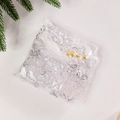 5-piece set of transparent acrylic snowflake ornaments with silver rings and white ribbons - Clear