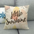 Linen cushion cover with Hello Sunshine print and abstract colorful patterns - Watercolor Abstract Color Block Style (16)