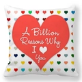 Romantische kussensloop met hartjes en tekst A Billion Reasons Why I Love You - Een Miljard Redenen Om Van Je Te Houden (1)