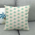 Linen cushion cover featuring green cartoon dinosaur patterns on an off-white fabric - 45x45cm / Beige Green Cartoon Stegosaurus