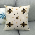 Detailed texture of linen throw pillow featuring gold YOU ARE MY STAR print and stars - You Are My Star Shape Style (10)