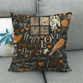 Close-up of Valentine's linen pillowcase with Love and Heart prints on a sofa - Black Background Holiday Confession Style (11)