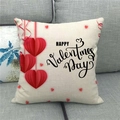 Detail of Valentine's Day linen pillow cover with 3D heart design and festive text - 18x18 Inch / 3D Vision Paper Cut Hearts Style (10)