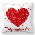 Valentine's Day pillowcase featuring a large red heart and Happy Valentine's Day text - Micro Hearts Converging Heart (24)