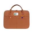 Laptoptasche in Terrakotta mit zwei Tragegriffen und bunten Druckknopf-Details - Orange (Laptop-Version)