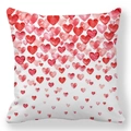 Square peach skin pillowcase with red watercolor heart gradient pattern for Valentines Day - 45x45cm / Gradient Watercolor Red Pink Heart Style (6)