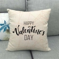 Housse de coussin en lin pour la Saint-Valentin avec lettrage Happy Valentine's Day - Tissage Géométrique Rose (20)