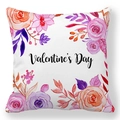 Macro detail of peach skin pillowcase with watercolor Valentine's Day floral pattern - Watercolor Floral Valentine Style