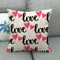 Linen decorative pillowcase with love lettering and pink heart balloons on a sofa - Pink Heart Balloons(14)