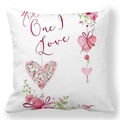 White peach skin pillowcase with One I Love floral heart print for Valentine's Day - Pink Rose Wreath One I Love Style (40) / 18x18 Inch