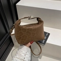 Vintage brown leopard print crossbody bag with adjustable strap and top handle - Brown