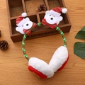 Christmas plush earmuff headband with cute white bears and festive red and green colors - Bear Style