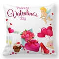 Valentine's Day peach skin pillowcase featuring Cupid and red rose illustrations - Valentine Mixed Element Illustration Style (27)