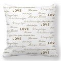 White peach skin pillowcase with multi-language Love and Mon Amour typography - 45x45cm / Multilingual Love Message Style (29)
