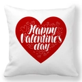 White pillowcase with red heart and Happy Valentine's Day text in peach skin fabric - White Base Red Heart (29)