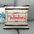 Detail of linen Valentine's Day pillow cover with red heart and stripes on grey sofa - Bold Stripes Holiday Frame (6)
