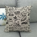 Detail of linen pillowcase with black heart and romantic text on a grey sofa - Black White Simple Confession Style (12)