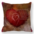Artistic peach skin pillow cover with vintage heart design and Roy Croft love poem - Red Brown Watercolor Heart With Poetry Style (30) / 18x18 Inch