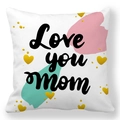 Love you mom pillow cover with peach skin texture and abstract watercolor design - Watercolor Block Love You Mom Style