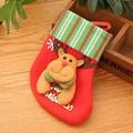 Red Christmas stocking with reindeer plush decor and golden Merry Christmas text - Gold Lettering Reindeer / Small