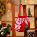 Sacchetto regalo di Natale in feltro rosso con pupazzo di neve e albero di paillettes - Stile Pupazzo di Neve Rosso