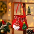Sacchetto regalo di Natale in feltro con Babbo Natale e albero per dolci festivi - Stile Babbo Natale Rosso