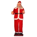 Detail der 1,8m Weihnachtsmann-Figur mit Samtkostüm, goldener Gürtelschnalle und weißem Bart - Einfacher Stil