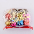 Dettagli del kit di ornamenti natalizi con palline glitterate e pigne nella confezione - Confezione Grande (Circa 15 Pezzi)