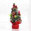 20cm mini artificial Christmas tree with red bows and gold ornaments on a stable base - 20cm / Red